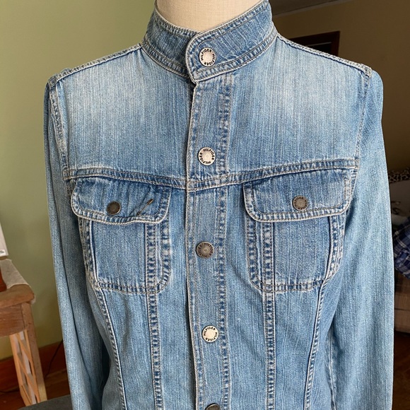 mandarin collar jean jacket